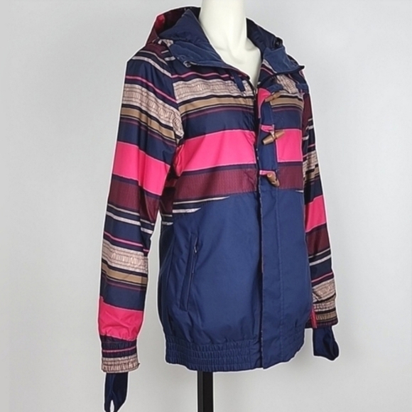 O'Neill Women's Freedom Nobility Insulated Winter Jacket Pink Blue Stripes Sz S - Picture 2 of 16
